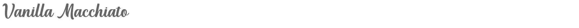 Sample characters Vanilla Macchiato Font